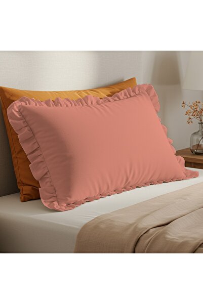 kesenegore 2 bucăți husă de pernă din material textil cu volane Ranforce 50 x 70