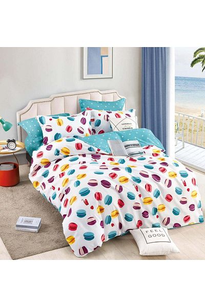 trendyhome Double bed linen 2 people, 6 pieces, Fine Cotton, Sweets, Multicolor, J11607