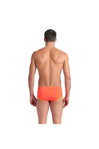 ARENA Mens Arena One Low Waist Short Biglogo/Bright Coral-Soft Green Men's Swimming Suit