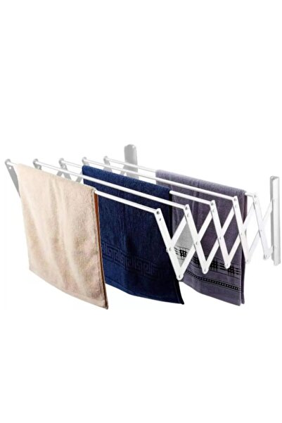 Rovitech Uscator de rufe pliabil de prins in perete, Alb, 75 x 70 x 23 cm