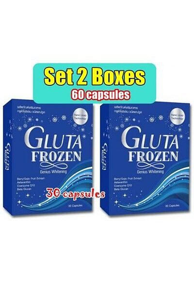 Frozen 2 Box Gluta Frozen Genius Whitening Anti Aging Acne Freckles 60 Licap AUTHENTIC