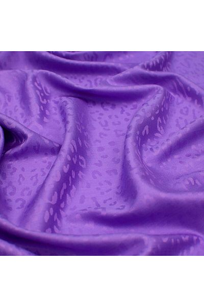 ipekevi Purple Violet Leopard Jacquard Patterned Silk Shawl