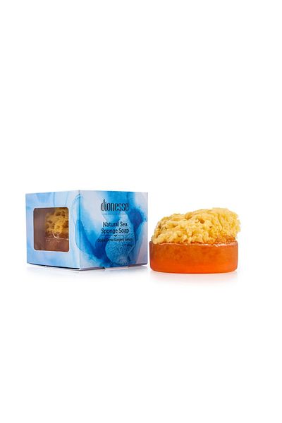 dionesse Sea Sponge Apricot Soap 140 Gr - Cleansing Soap with Natural Exfoliating Effect, for Face and Hair