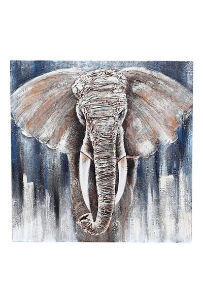 OEM Pictura pe panza, reprezentand un elefant, 80x80 cm, M2