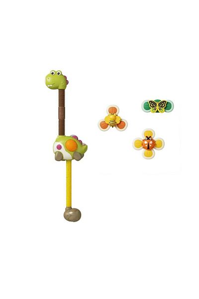 tumama Bath Toy with Dinosaur Model, Suction Cups, Shower Type, Tumama® (36+ months, Green Frog)