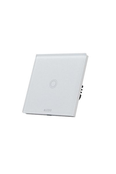 ALEDIO Intrerupator cap-scara simplu, cu touch, rama din sticla, alb, Aledio