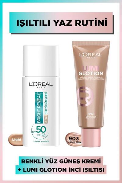 L'Oreal Paris Bright Reveal Koyu Leke Karşıtı Günlük Güneş Kremi Light & Glotion All-in-one Doğal Işıltı 903