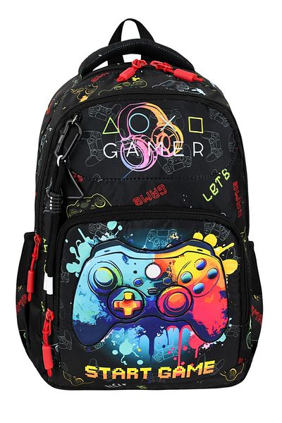 Çınka Bags Gamer Orthopedic Primary School Bag with Back Support, Foil Lunchbox and Pen Holder