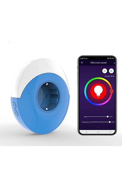 TECHSTAR Priză inteligentă M-a29, conexiune wireless, lumină ambientală RGB, Alexa și Google Assistant.com