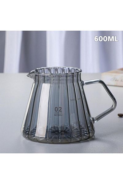 MIBRU 600ml Black Wavy Glass Coffee Server
