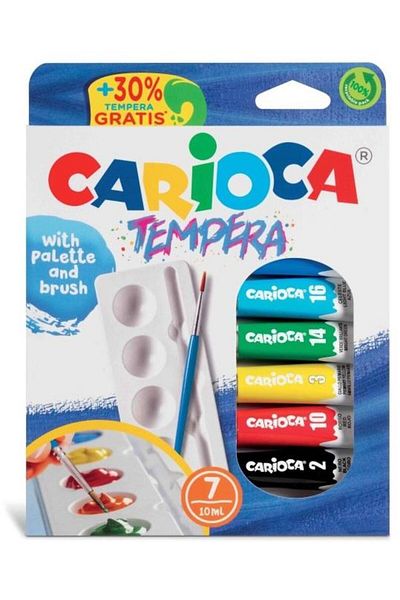 CARIOCA Carioca tempera watercolors 7 colors, 10 ml, with tray