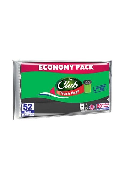 Sanita 52-Piece Club Large Trash Bag Set White 20 Gal