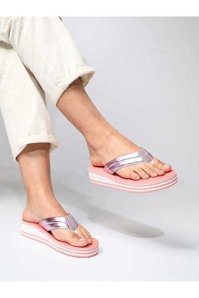 HANOX Viola Wedge Heel Women's Flip Flops Beach Slippers Flip Flops (4.5) cm