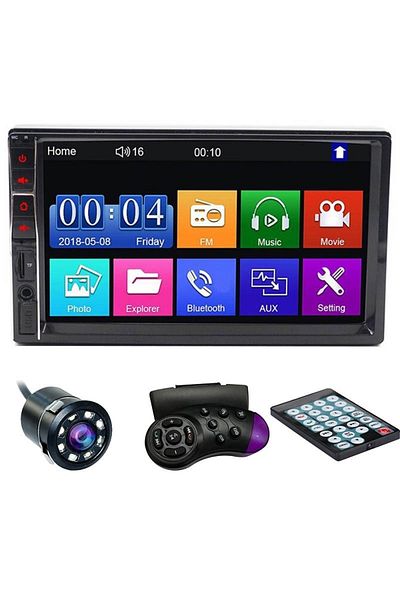 TECHSTAR MP5 Player Techstar® 7032, 2DIN, Rear View Camera, 7" HD Touch Screen, Steering Wheel Controls, Remo