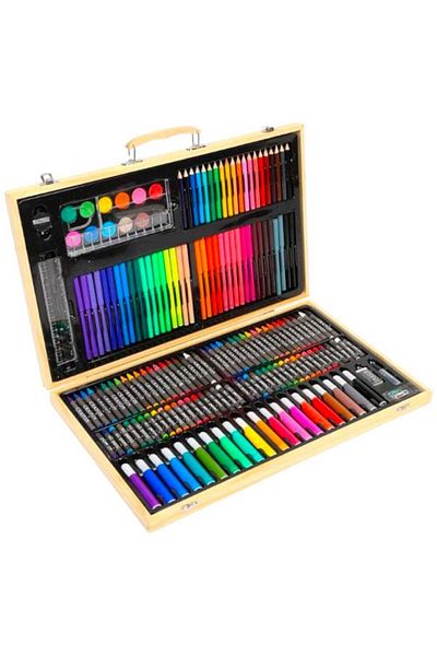 Toybox 180 Colors Art Supplies Art Set Includes Oil Pastels, Crayons, Colored Pencils, Markers,Watercolor