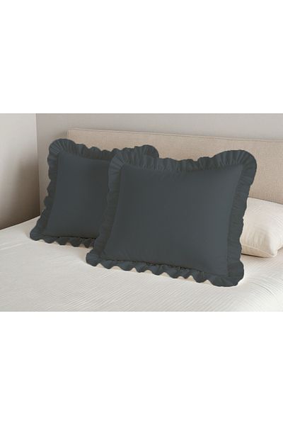 kesenegore 2 Pieces Ruffled Ranforce Fabric Pillowcases 50 X 70