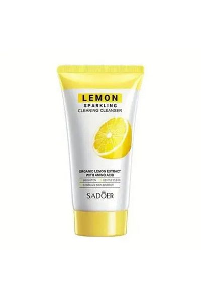 SADOER Botanical Face Wash with Lemon Extract, Brightening Foam for Skin Care