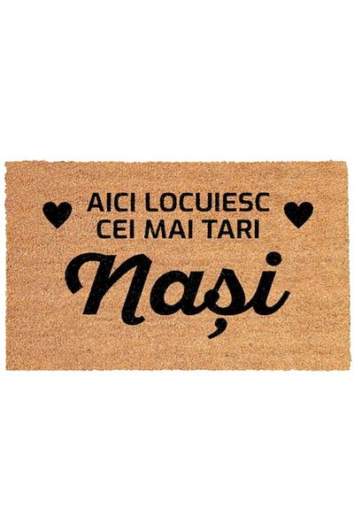 OEM Personalized entrance mat with message - here live the coolest godparents, 40x60 cm