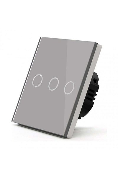 TECHSTAR ® Smart Touch Switch, Wireless 2.4ghz, Tempered Glass, Modern Design, Led Lighting, 3 Phases