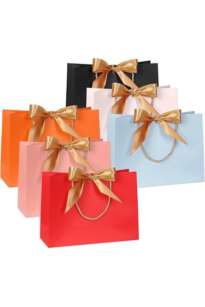 Skycase Set of 6 Skycase gift bags, paper, multicolor, 28 x 20 x 10 cm