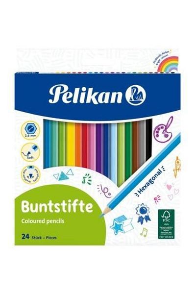 Pelikan Lacquered colored pencils, hexagonal section, lead