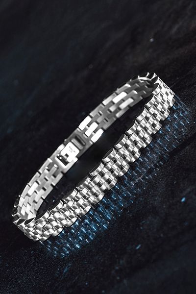 OSMANLI GÜMÜŞ Men's Steel Bracelet - Bukle Model Design Men's Bracelet