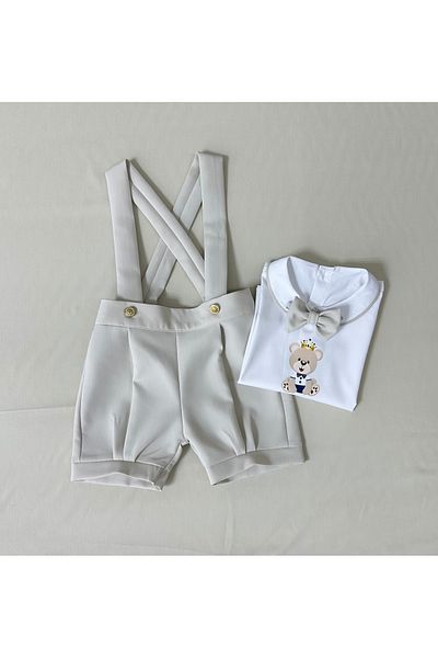 annerüyası Teddy Bear Concept Beige Shorts Salopettakım