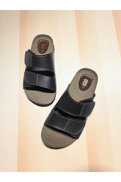 GEZER Double Velcro Adjustable Heel Spur Gel Home and Outdoor Slippers