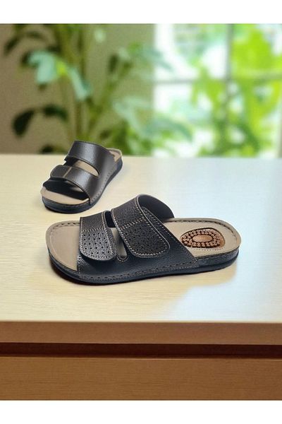 GEZER Double Velcro Adjustable Heel Spur Gel Home and Outdoor Slippers