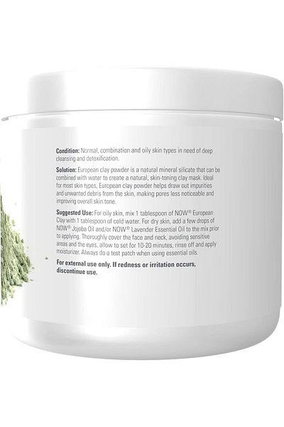 Now Foods Now Solutions European Clay Powder 6 Fl Oz 100% Pure