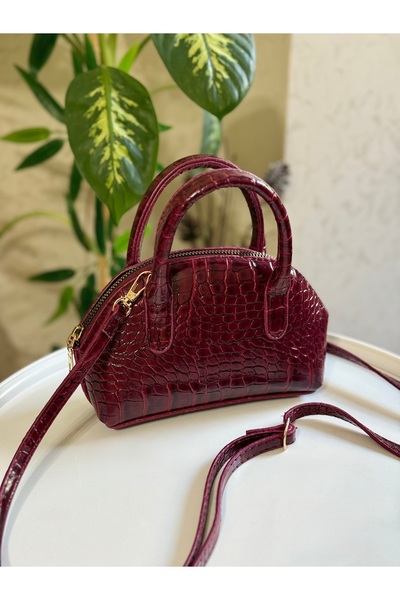 Bagnest Жіноча блискуча міні-сумка з крокодиловим візерунком, довгі ремінці, ...