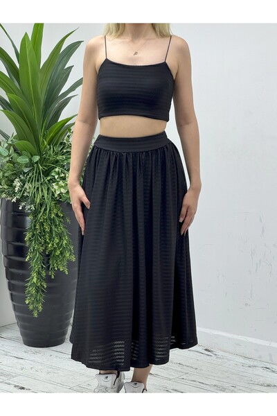 Ceylen Fusta maxi tricotată căptușită