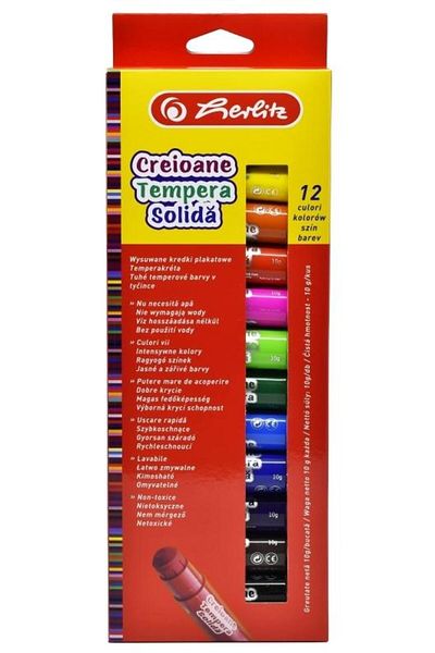 Herlitz Solid tempera pencils, 10g, set of 12