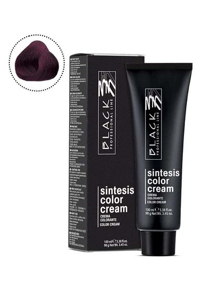 BLACK PROFESSIONAL LINE Black Sintesis Color Cream Aubergine 4.22/4.77 – Permanent Hair Color with Deep Eggplant Hue, 100m