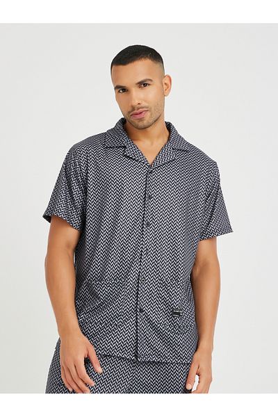 Styli Printed Short Sleeve Shirt and Shorts Pyjama Set