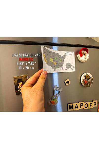 MapofX Amerika Gez - Kazı Haritası Magnetli | Interaktif Haritası | Hediye Seçeneği – Magnet Harita