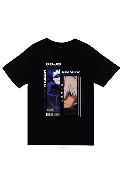 fame-stoned Tricou negru unisex 100% bumbac cu imprimeu anime Jujutsu Kaisen ...