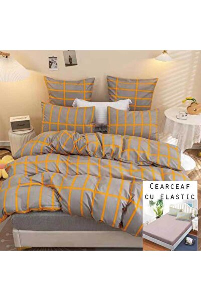 OEM Lenjerie Bumbac Satinat, Pucioasa, 2 Persoane, Pat Dublu, Cearceaf cu ela...