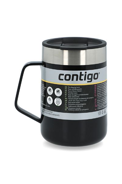 Contigo Stainless Steel Insulated Thermal Mug with Splash-Proof Lid Black and Silver
