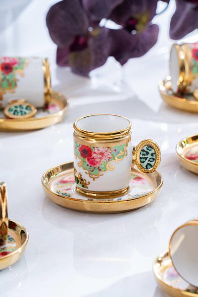ACAR Caviar Porcelain Coffee Cup Set for 6 People
