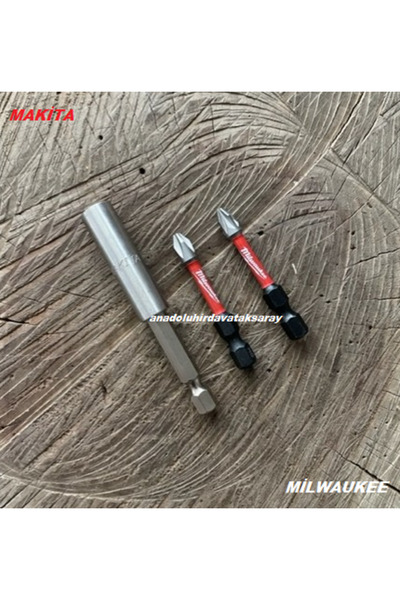 Milwaukee MKT MIKNATISLI BİTS UZATMA BİTS TUTUCU 75MM PH2 UÇ PZ2 UÇ 3LÜ