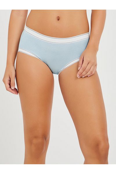 Styli Pack of 3 - Ribbed Cotton Full Briefs with Contrast Elastic