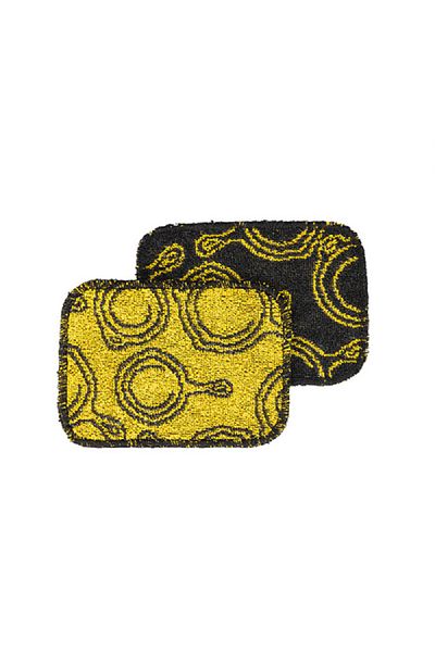 Lodge Non-Abrasive Multi-Surface Everyday Scrub Cloth Yellow and Black