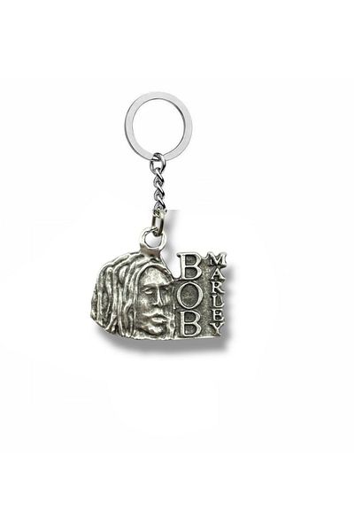 Herşey Nota Unisex Keychain with Bob Marley Figure – Reggae Spirit Design
