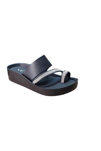 Voga 1400 181 Black Skin Stone Flip Flops Daily Anatomic Slippers