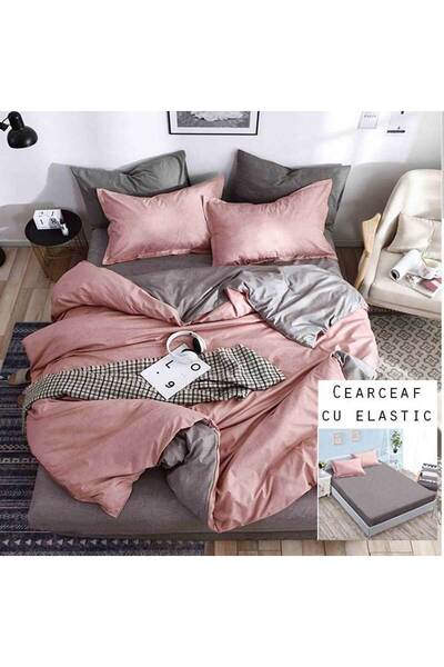 OEM Lenjerie Bumbac Satinat, Pucioasa, 2 Persoane, Pat Dublu, Cearceaf cu ela...