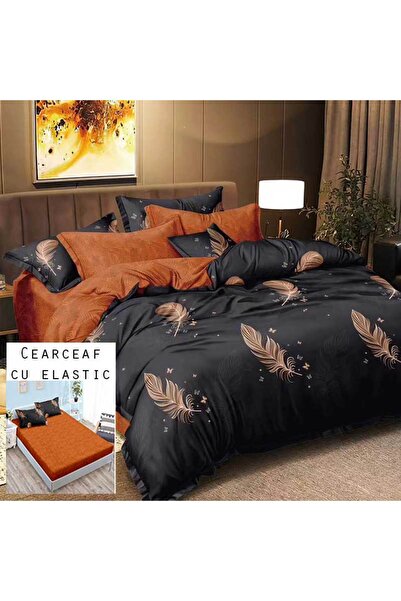 OEM Lenjerie Bumbac Satinat, Pucioasa, 2 Persoane, Pat Dublu, Cearceaf cu ela...