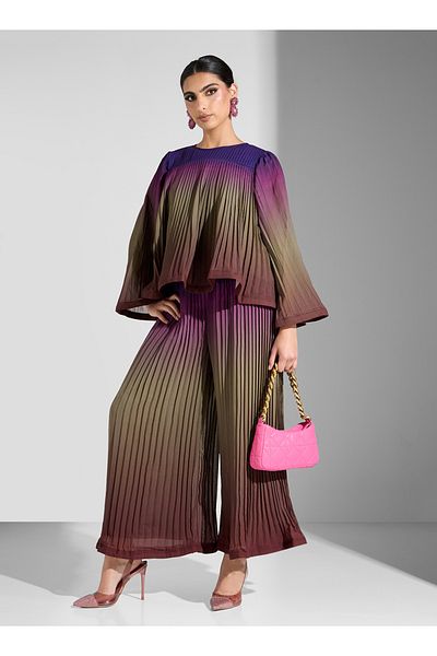 Sinoir Pleated Ombre Coord Shirt