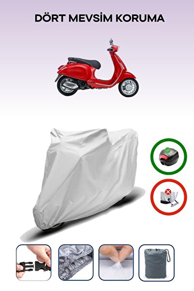 Breen Gray Rear Bag Compatible Piaggio Vespa 150 Motorcycle Tarpaulin Waterpr...