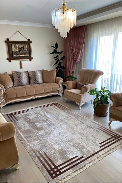 CENTER AVM Vizon Halı Makinede Yıkanabilir Kaymaz Taban Halı Salon Halısı Yolluk